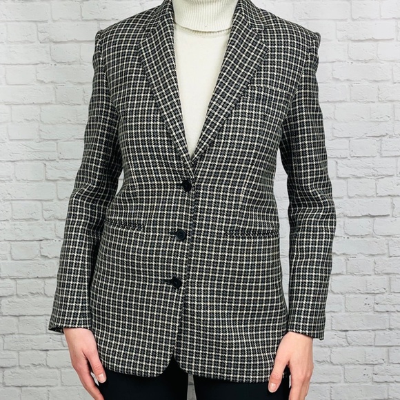 NWOT Helmut Lang Square Houndstooth Wool Blazer XS - Picture 2 of 8